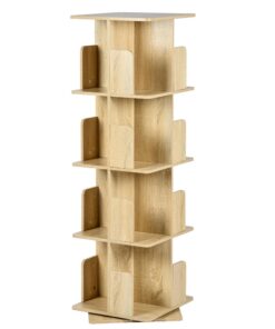 Drehbares Bücherregal Holz Klein für Büro und Bibliothekegal Freistehend 39x39x128cm Hellbraun