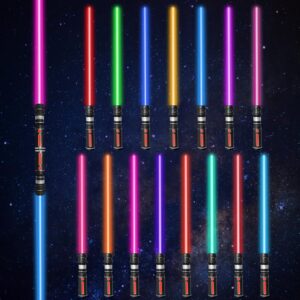 SOARFLY Lichtschwert Laserschwert für Erwachsene und Kinder mit 15 Farben FX und 2-in-1-Simulierter Filmkampf-Soundfonts