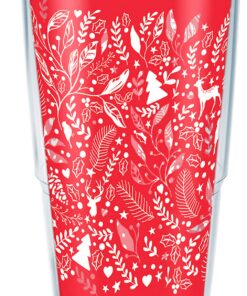 Tervis Isoliertes Tumbler Foliage und Fern, mit Umhüllung und White-Reisetasse, 24 oz, Transparent