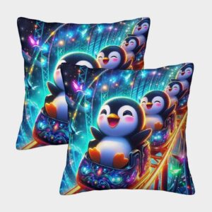Penguin 3D-Druck Kissenhülle Dekorativ Für Home Decor 40x40cm | Penguin Quadrat Kissenbezüge Dekorativ 2 Stück 40x40cm