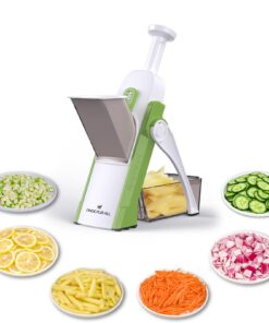 ONCE FOR ALL Gemüseschneider mit Auffangbecken - Multifunktionaler Würfel- & Julienne-Schneider aus recyceltem Grün-Mate