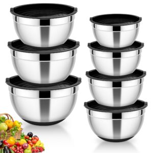 HaWare Rührschüssel 7er Set, Edelstahl, Spülmaschinenfest, ideal für Kochen und Backen - Schwarz
