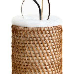 Mkono Brillenhalter für Nachttisch und Büro, Rattan-Material, Platz für mehrere Brillen, Schutzbrillenständer, Brillen-O