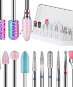 Depvko Nagelbohrer Bits 13 Stück 3/32 Zoll für Nägel, Russian Cuticle Nagelfräser Bit Set, Tungsten Carbide Electric Nag