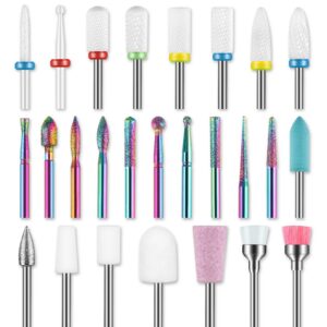 26-teiliges Nagelfräser Bits Set für Professionelle, Diamant-Nagelhautfeile und Keramik Fräser Bit, perfekt für Maniküre