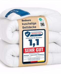 BEDSURE Bettdecke 135x200 Ganzjahresdecke für Allergiker - Oeko-TEX Zertifiziert 300GSM Weiß Sommerdecke, Weiche Warm Du