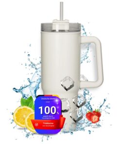 Vakuumbecher 'Tampa' - 800 ml Edelstahl Thermobecher -manın für Heiß- & Kaltgetränke - Trinkflasche inkl. Strohhalm und