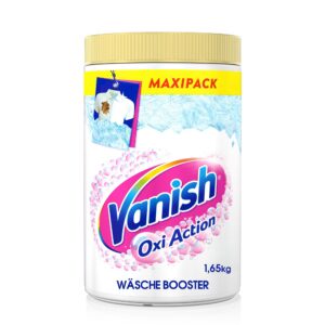 Vanish Oxi Action Powerweiss Pulver – 1 x 1,65 kg – Chlorfreier Fleckenentferner und Wäsche-Booster für weiße Kleidung –