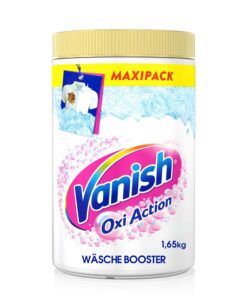 Vanish Oxi Action Powerweiss Pulver – 1 x 1,65 kg – Chlorfreier Fleckenentferner und Wäsche-Booster für weiße Kleidung –