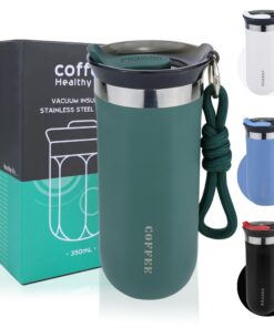 Disoza Thermobecher 500 ml Kaffee zu Go Grün Thermo Becher mit Deckel Thermotasse