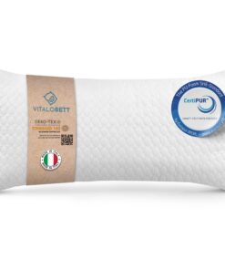 VitaloBett Höhenverstellbares Memory Foam Kopfkissen 40x80cm - Mit Reißverschluss und Memory Sticks - Hergestellt in Ita