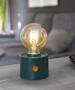 Northpoint Vintage Akku Glühbirne Edison LED Tischlampe – moderne Dekoration grün dimmbar USB-C