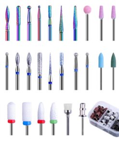 30 Stück Nagelfräser Aufsätze & 75 Stück Nagelfräser Schleifhülsen - Professionelle Wolframlegierung und Keramik Fräser