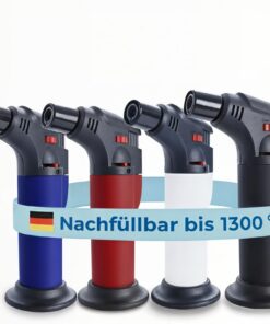 UNILITE Sturmfeuerzeug Gas Brenner mit Jet Flamme - nachfüllbar - 4 Stück im Set - Elektronik Feuerzeug