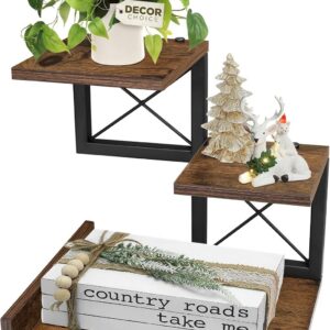 Schreibtisch Regal Organizer Holz, 3 Tier Storage Shelf Riser für Office Decor und Schreibtischaccessoires, Rustic Brown