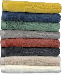 SCHÖNER WOHNEN Duschtuch Set 2er | 70x140 cm Frottee Baumwolle, grün – groß & weich, OEKO‑TEX zertifiziert, schnelltrock