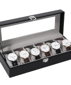 Uten Uhrenkasten für 6 Uhren: Sanfte Kissen und große Fenster, perfektes Geschenk für Herren und Damen