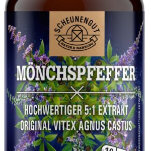 Mönchspfeffer Hochdosiert DE SCHEUNENGUT® - 10mg Agnus Castus je Kapsel - 240 Kapseln für Frauen mit PMS-Symptomen