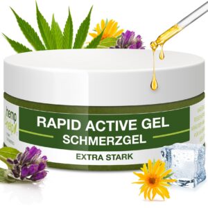 Rapid Active Gel bei Nacken, Rücken & Knien - Stark Kühlend für Muskeln und Gelenke mit Menthol, Arnika, Hanf & Boswell