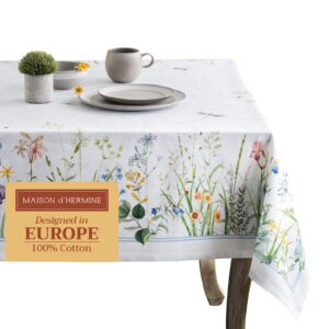 Maison d' Hermine Fleurs De Mai 100% Baumwoll Tischteppich für Küche und Dinner | Dekoration | Partys & Hochzeiten | Som