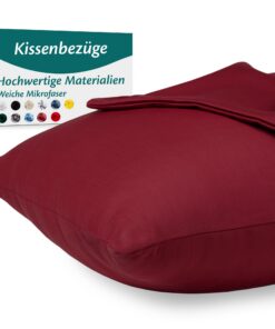 Kissenbezug 40 x 80 – Mikrofaser Oeko-TEX Zertifiziert – Bordeaux – Weich & Atmungsaktiv – Hypoallergen Waschbar mit Ver