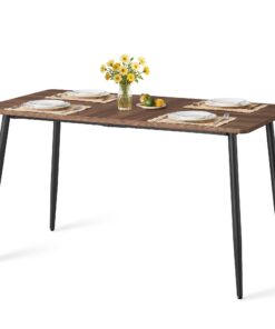 VASAGLE Esszimmertisch für 4-6 Personen, hitzebeständige Tischplatte, 75 x 140 x 75 cm KDT100KE02