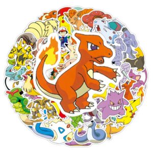 Pocketmonster Stickers Kinder 100 Stück Wasserfeste Aufkleber Kinder für Skateboards & Helme