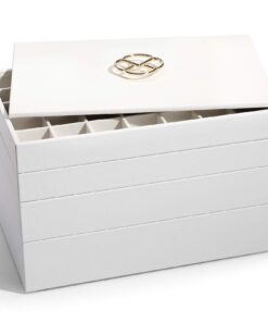 Vlando Schmuck-Organizer – stapelbare Tabletts für Schubladen – Weiß