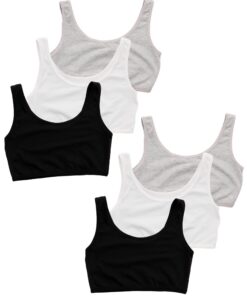 MOR 6er-Pack Mädchen Bustiers/Tops – Bequeme Baumwoll-BHS ohne Bügel – für Teenager – Ideal für Schulseminare – Comfy Ba