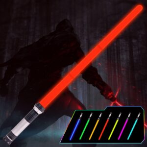 OSDUE 80 cm Lichtschwert, RGB 7 Farben LED Laserschwert für Halloween Verkleidung & Silvester-Partyzubehör mit Beleuchtu