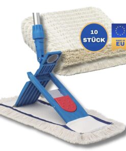 VIOVIE Sparpaket Premium Baumwoll-Wischmopp | 140cm Alustiel | Ergonomisch & rückenschonend | Für alle Böden geeignet