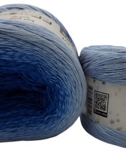 YarnArt Rosegarden 500 Gramm Bobbel Wolle Farbverlauf 100% Baumwolle Bobble Strickwolle Mehrfarbig (Dunkelblau) für Stri