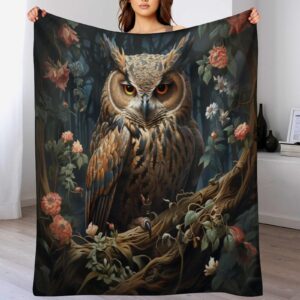 Flauschig Super Warme Wohndecke Eule 40"x50" | Hochwertige Weich & Komfort Flanneldecke Eule 40"x50" | Super Warme Flee