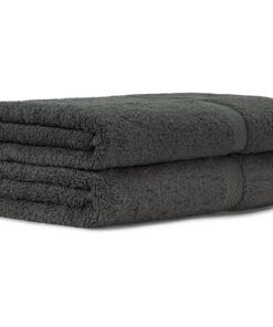 2er Duschtuch Set, 100% Baumwolle, Anthrazit, 70x140cm, für das Bad, hochwertig und pflegeleicht