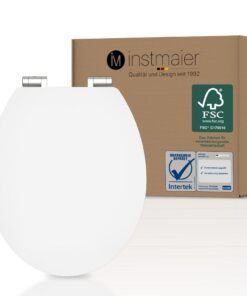 Instmaier WC Sitz weiß | weißer Toilettensitz mit Absenkautomatik | geprüft nachhaltig mit FSC-Zertifizierung