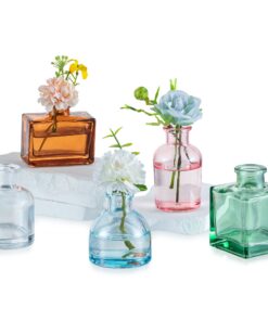 Glasseam Mini Glasvasen 5er Set Bunte Tischdeko Modern Home Office