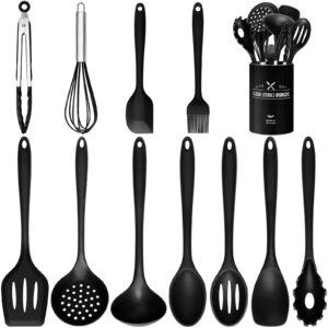 Küchenhelfer Set, 12 Stück Silikon Kochutensilien Hitzebeständig & Antihaft, Ideal für Familien, für Spülmaschinen geei