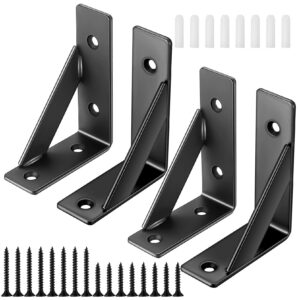 4 Stk Schwerlast Regalträger für Bücherregal, Metall Winkelträger 90 Grad, Wandmontage 10x7,5x3cm