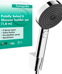 Hansgrohe Duschset Pulsify Select S - Relaxation Duschkopf mit Schlauch & Halterung, 3 Strahlenarten, Chrom