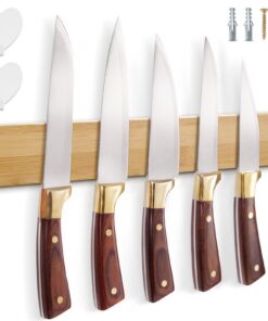 Magnetleiste Messer Stark Magnetisch Holz Selbstklebend | Magnetisch Messerhalter Bambus für Werkzeuge | Messerblock Ma