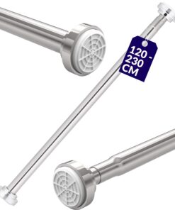 Praknu Duschvorhangstange ohne Bohren, ausziehbar 120–230 cm, Edelstahl