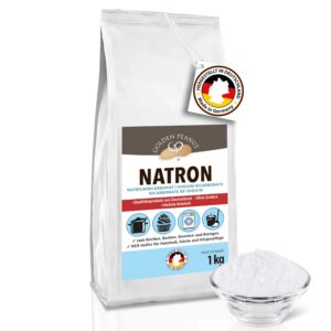 GOLDEN PEANUT Natriumhydrogencarbonat Backsoda Lebensmittelqualität Wasch-Soda Waschpulver 6 x 1 kg Nachfüllpack
