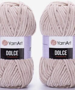 Dolce Garn 100 % Mikro-Polyester Baby-Chenille-Garn, 260 m, 2 x 100 g, super sperrig: 6 Beigeieces (771 Beige)