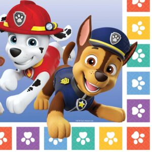 Amscan 9914237 Servietten Paw Patrol - 16 Stück - 33 x 33 cm - Kindheit - Kindergeburtsgeschenk - Nutzung im Haus - einh