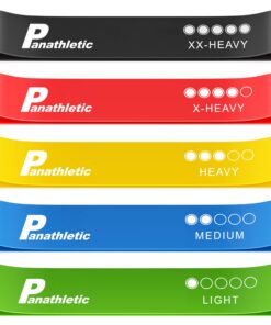 Panathletic Fitnessbänder 5er Set – Stärkentrieve Fitnessbänder, Übungsanleitung eBook, Tragebeutel