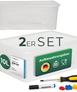 Novaliv Durchsichtige Aufbewahrungsbox für Nahrungsmittel 10L Nestbar stapelbar BPA-frei 37x26x14 cm