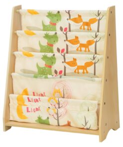 SONGMICS 4-stöckiges Bücherregal für Kinder Gelbfarbenfarh ahornfarben GKR71YL