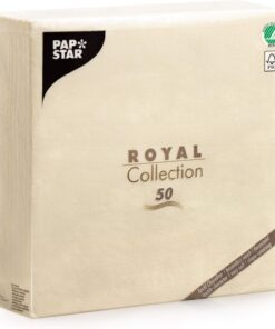 Papstar Champagner Royal Collection Tissueservietten - 40 x 40 cm, 1 x 50er Pack, 1/4-Falz, für Premium-Gäste