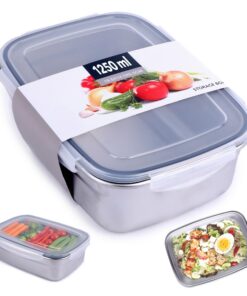 Edelstahl Brotdose 1250 ml Luftdicht – Brotbox Lunchbox Spülmaschinengeeignet