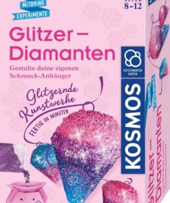 KOSMOS 657758 Glitzer-Diamanten - Gestalte funkelnde Schmuck-Anhänger mit Gießformen & Schmuckbändern - Experimentierset